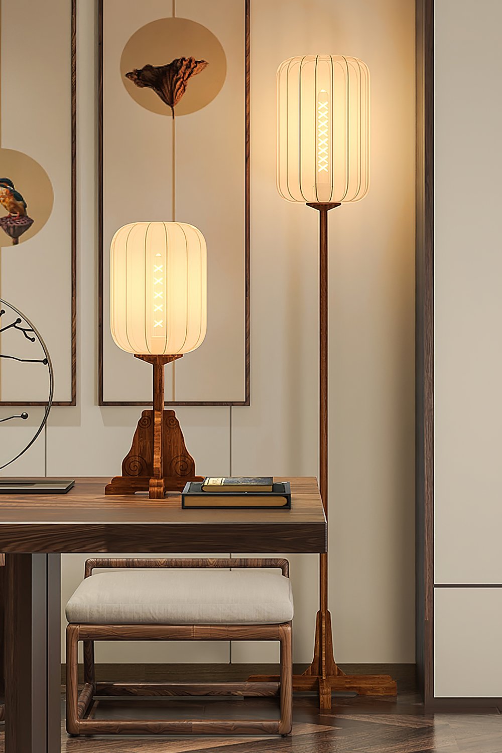 Lantern Cloth Art Table Lamp