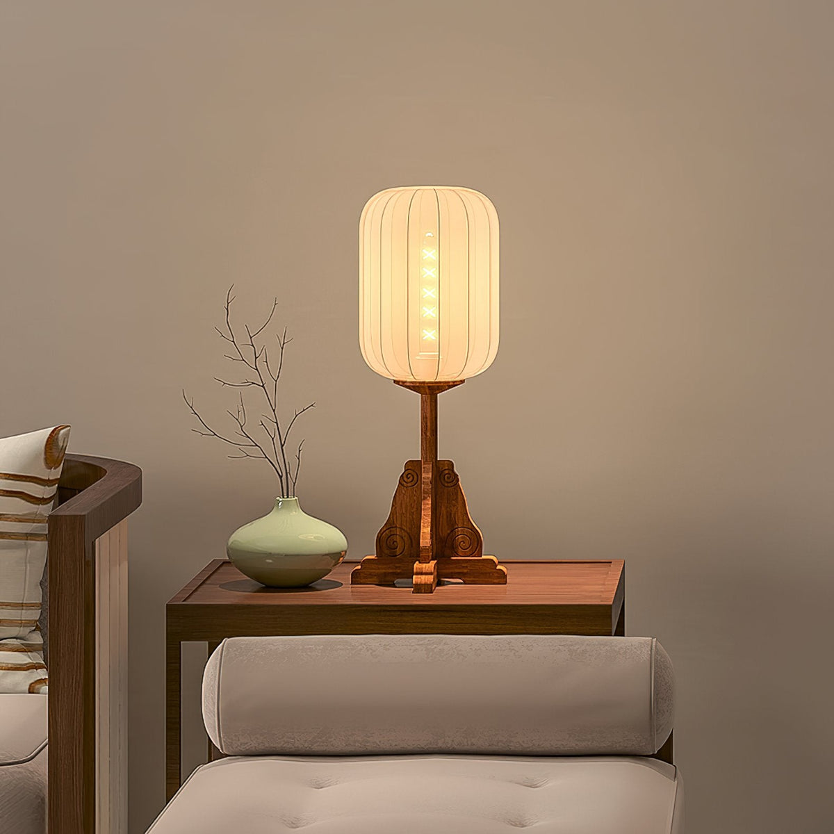 Lantern Cloth Art Table Lamp
