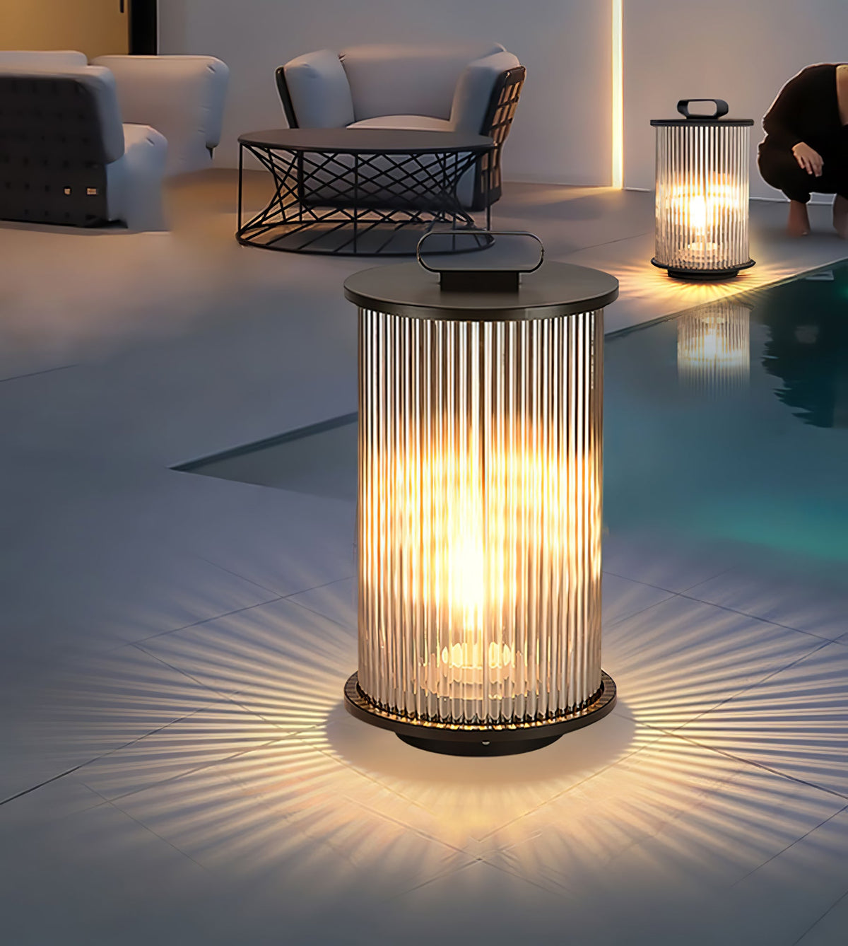 Ambient Line Lantern Garden Light – Stainless Steel Outdoor Post Lamp