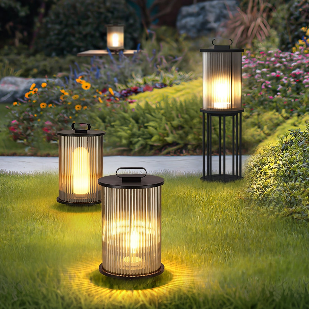 Ambient Line Lantern Garden Light – Stainless Steel Outdoor Post Lamp