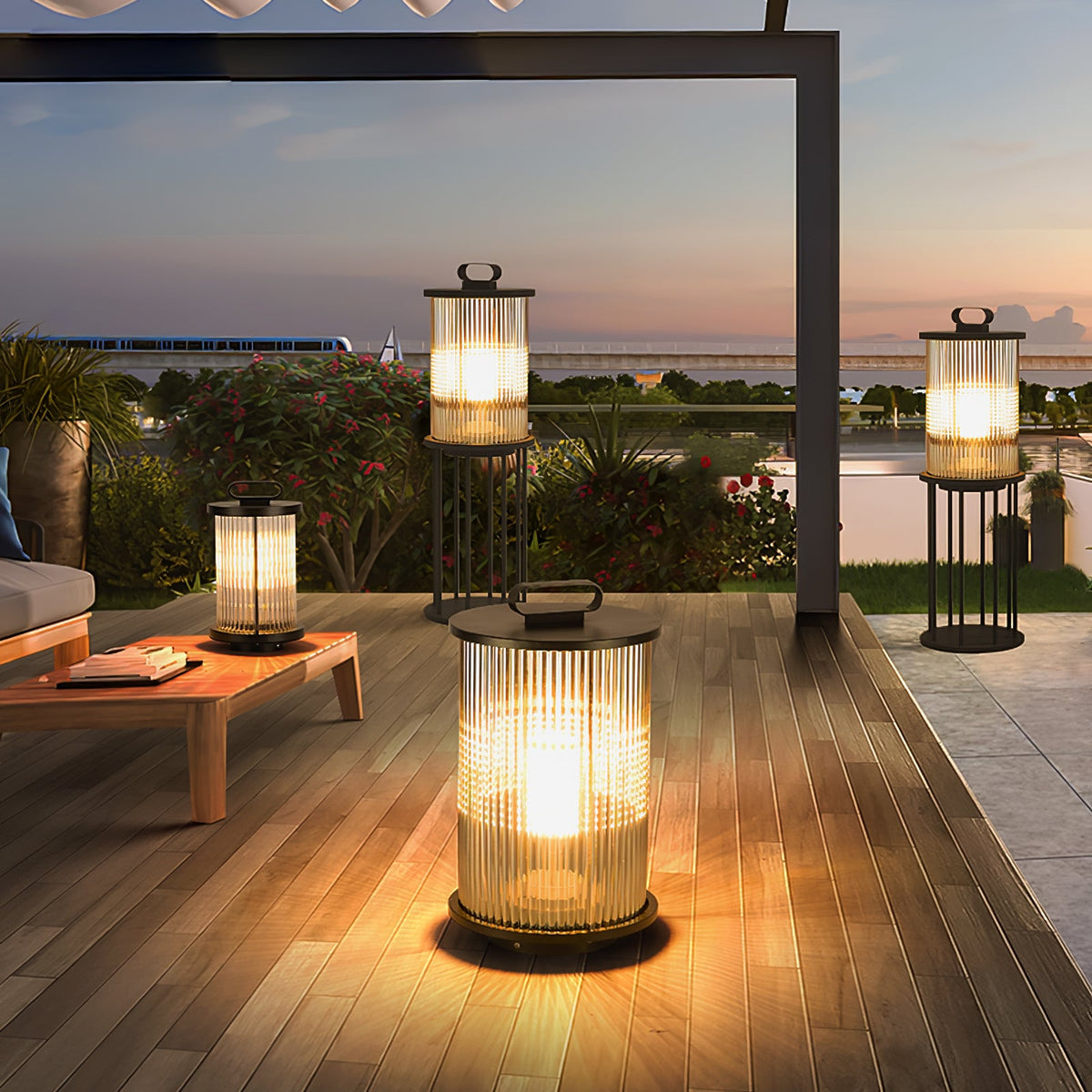 Ambient Line Lantern Garden Light – Stainless Steel Outdoor Post Lamp