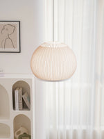Lantern Knit Pendant Light – Woven Fabric Shade, Modern Minimalist Ceiling Lamp