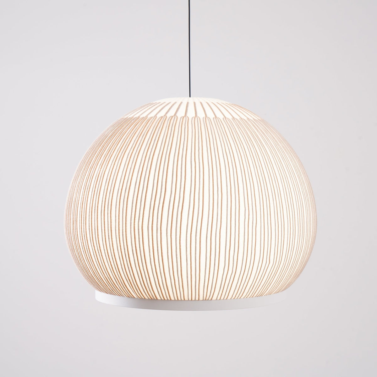 Lantern Knit Pendant Light – Woven Fabric Shade, Modern Minimalist Ceiling Lamp