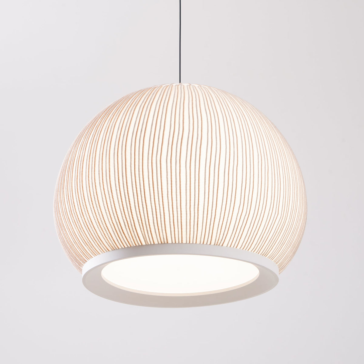 Lantern Knit Pendant Light – Woven Fabric Shade, Modern Minimalist Ceiling Lamp