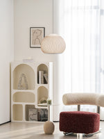 Lantern Knit Pendant Light – Woven Fabric Shade, Modern Minimalist Ceiling Lamp