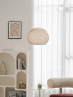 Lantern Knit Pendant Light – Woven Fabric Shade, Modern Minimalist Ceiling Lamp
