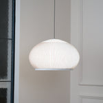 Lantern Knit Pendant Light – Woven Fabric Shade, Modern Minimalist Ceiling Lamp