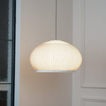 Lantern Knit Pendant Light – Woven Fabric Shade, Modern Minimalist Ceiling Lamp