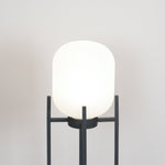 Aurora Lantern Floor Lamp – Modern Outdoor Lighting in Stainless Steel and Glass