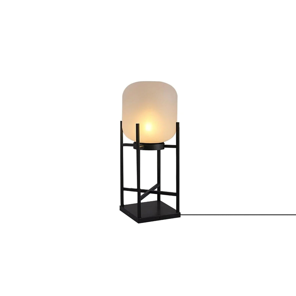 Aurora Lantern Floor Lamp – Modern Outdoor Lighting in Stainless Steel and Glass