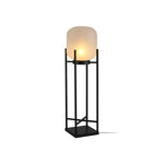 Aurora Lantern Floor Lamp – Modern Outdoor Lighting in Stainless Steel and Glass