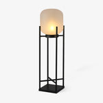 Aurora Lantern Floor Lamp – Modern Outdoor Lighting in Stainless Steel and Glass