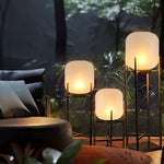 Aurora Lantern Floor Lamp – Modern Outdoor Lighting in Stainless Steel and Glass