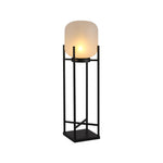 Aurora Lantern Floor Lamp – Modern Outdoor Lighting in Stainless Steel and Glass