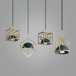 Lantern Square Brass and Marble Pendant Light for Modern Interiors
