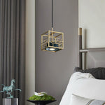Lantern Square Brass and Marble Pendant Light for Modern Interiors