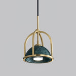 Lantern Square Brass and Marble Pendant Light for Modern Interiors
