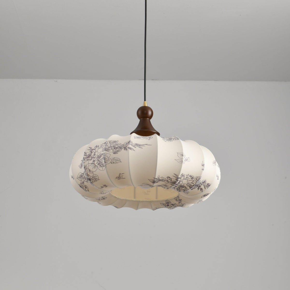 Lanterna Bloom Designer Pendant Light with Floral Fabric Shade