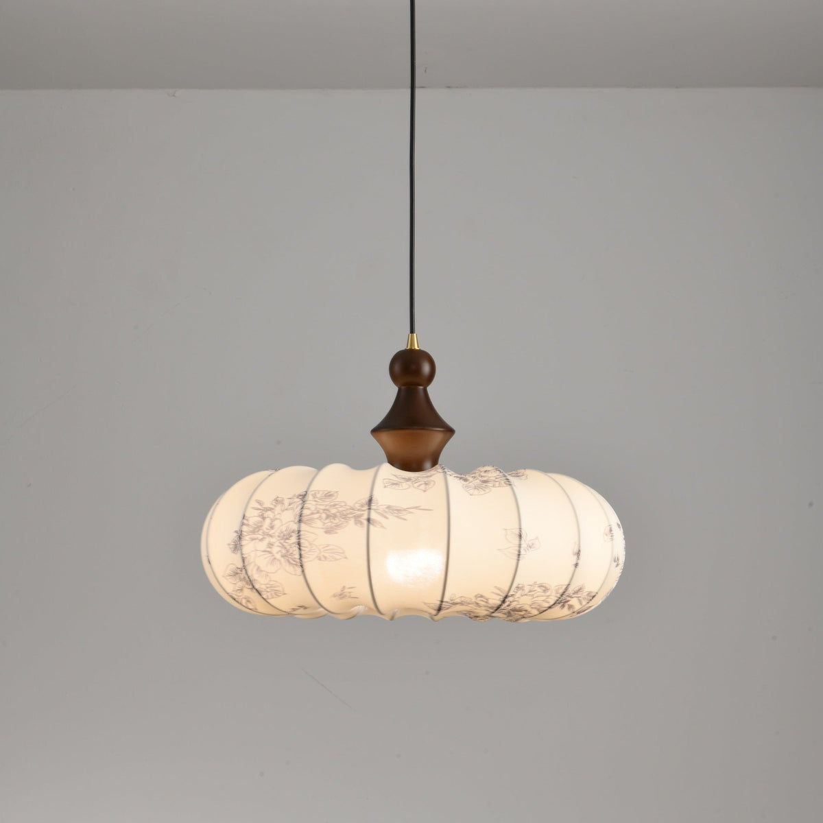 Lanterna Bloom Designer Pendant Light with Floral Fabric Shade