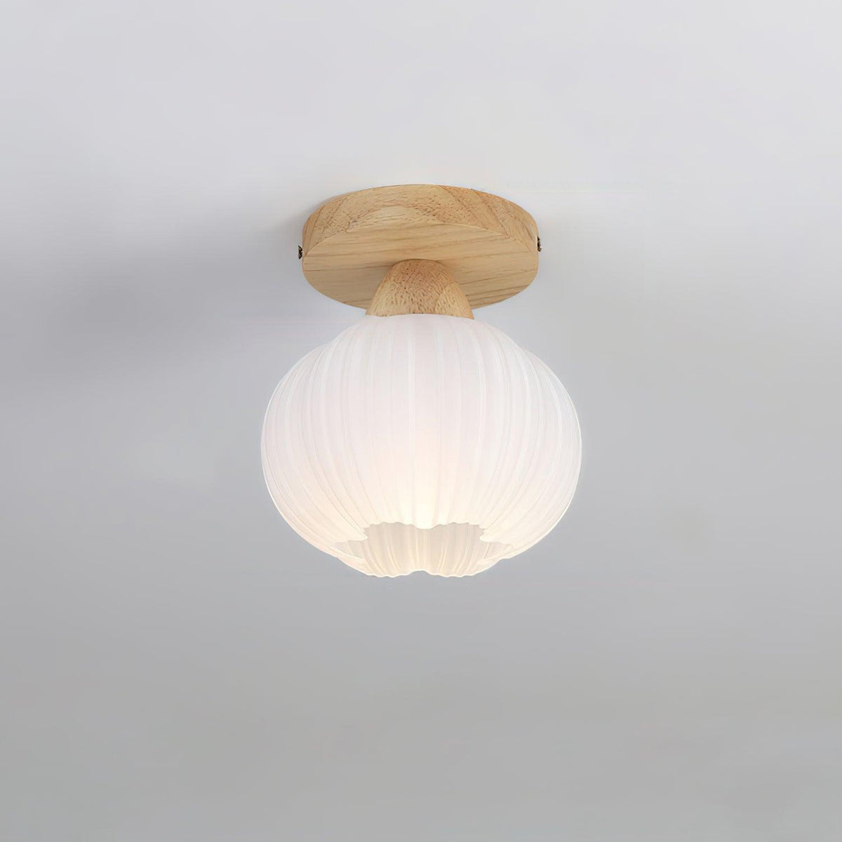 Large Flower Bag Ceiling Lamp in Wood and Acrylic for Modern Interiors