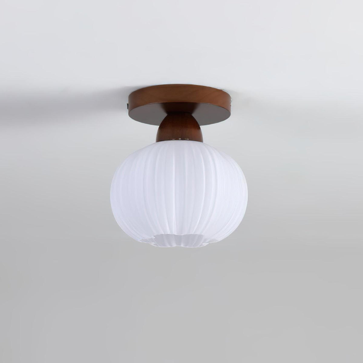 Large Flower Bag Ceiling Lamp in Wood and Acrylic for Modern Interiors