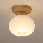 Large Flower Bag Ceiling Lamp in Wood and Acrylic for Modern Interiors