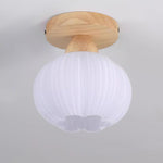 Large Flower Bag Ceiling Lamp in Wood and Acrylic for Modern Interiors