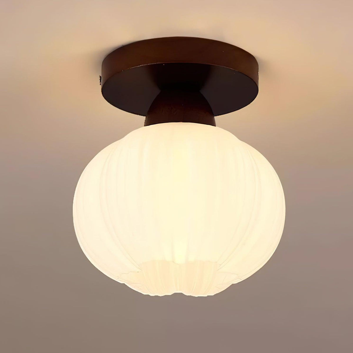 Large Flower Bag Ceiling Lamp in Wood and Acrylic for Modern Interiors