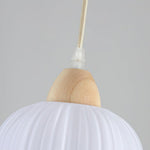 Large Flower Bag Pendant Light – Wooden & Acrylic Modern Hanging Lamp for Dining Room
