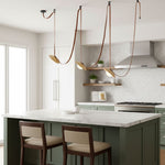 Lasso Stone Pendant Light — Sculptural Travertine & Leather Hanging Lamp