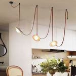 Lasso Stone Pendant Light — Sculptural Travertine & Leather Hanging Lamp