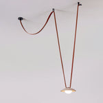 Lasso Stone Pendant Light — Sculptural Travertine & Leather Hanging Lamp