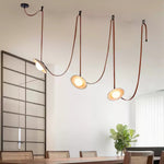 Lasso Stone Pendant Light — Sculptural Travertine & Leather Hanging Lamp