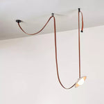 Lasso Stone Pendant Light — Sculptural Travertine & Leather Hanging Lamp