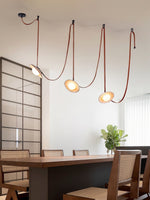Lasso Stone Pendant Light — Sculptural Travertine & Leather Hanging Lamp