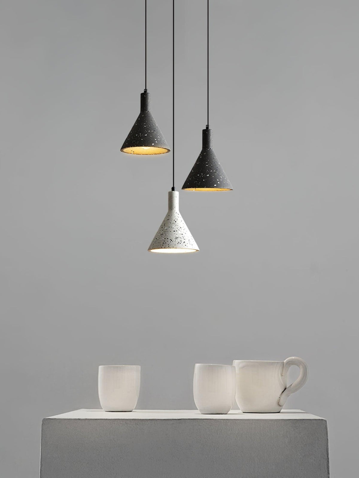 Lastri Cement Pendant Light – Modern Minimalist Hanging Lamp for Dining & Living Spaces