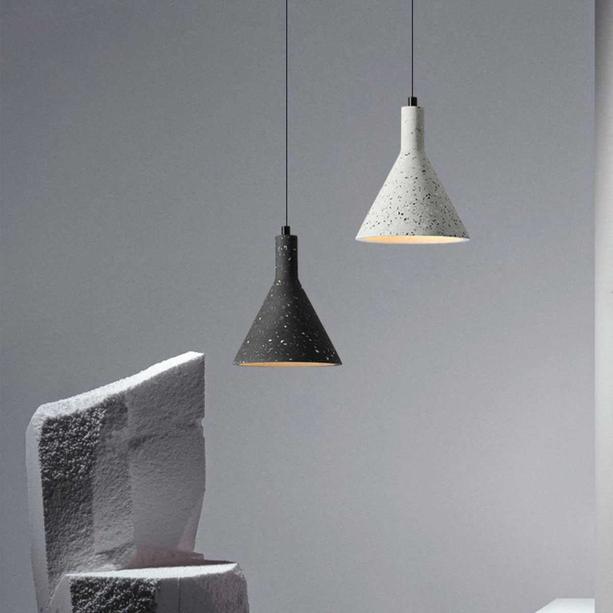 Lastri Cement Pendant Light – Modern Minimalist Hanging Lamp for Dining & Living Spaces
