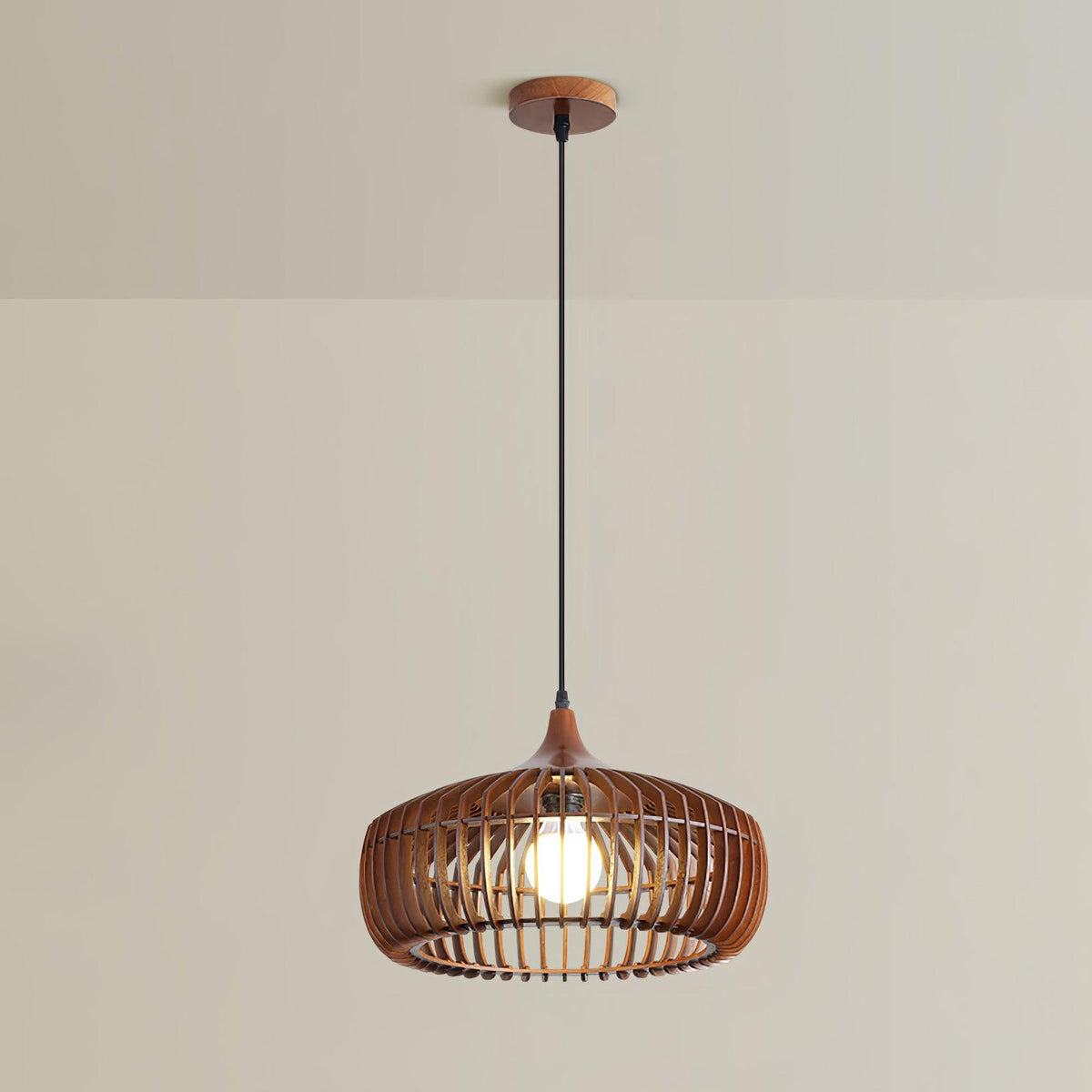 Lattice Nest Wooden Pendant Light – Modern Handcrafted Ceiling Lamp