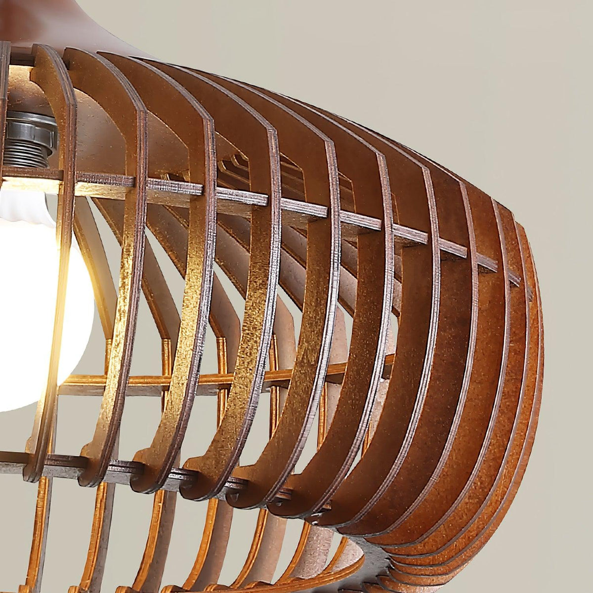 Lattice Nest Wooden Pendant Light – Modern Handcrafted Ceiling Lamp
