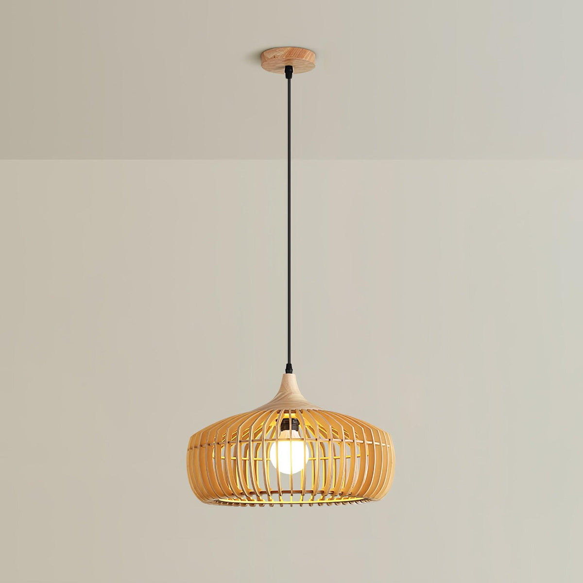 Lattice Nest Wooden Pendant Light – Modern Handcrafted Ceiling Lamp