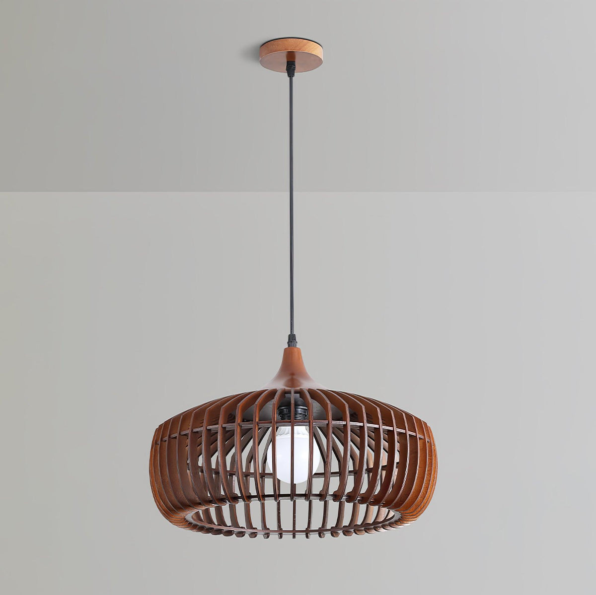 Lattice Nest Wooden Pendant Light – Modern Handcrafted Ceiling Lamp