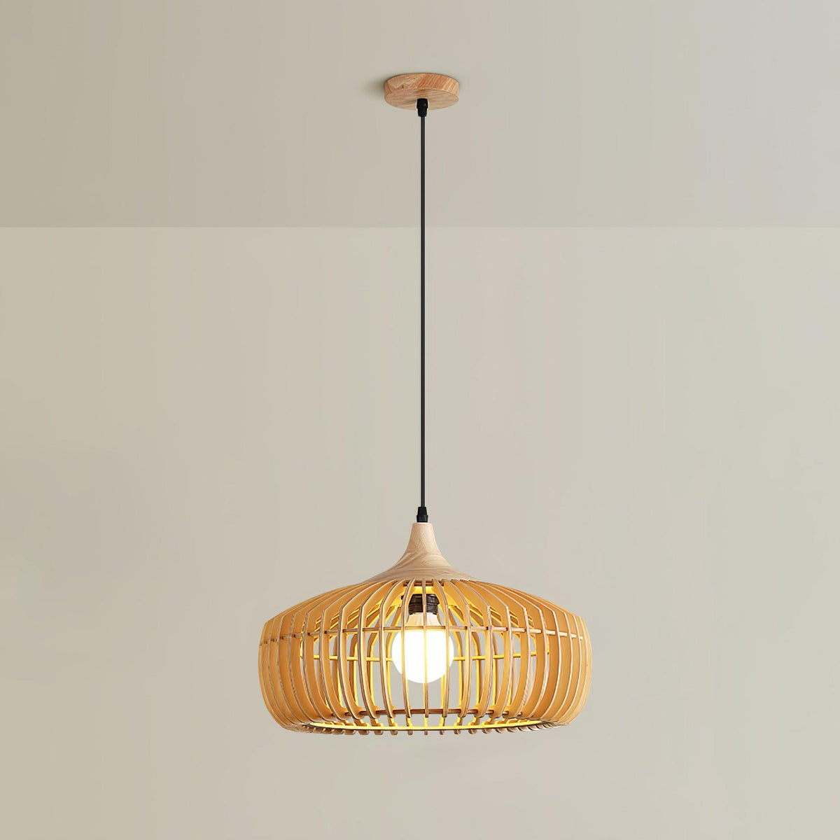 Lattice Nest Wooden Pendant Light – Modern Handcrafted Ceiling Lamp