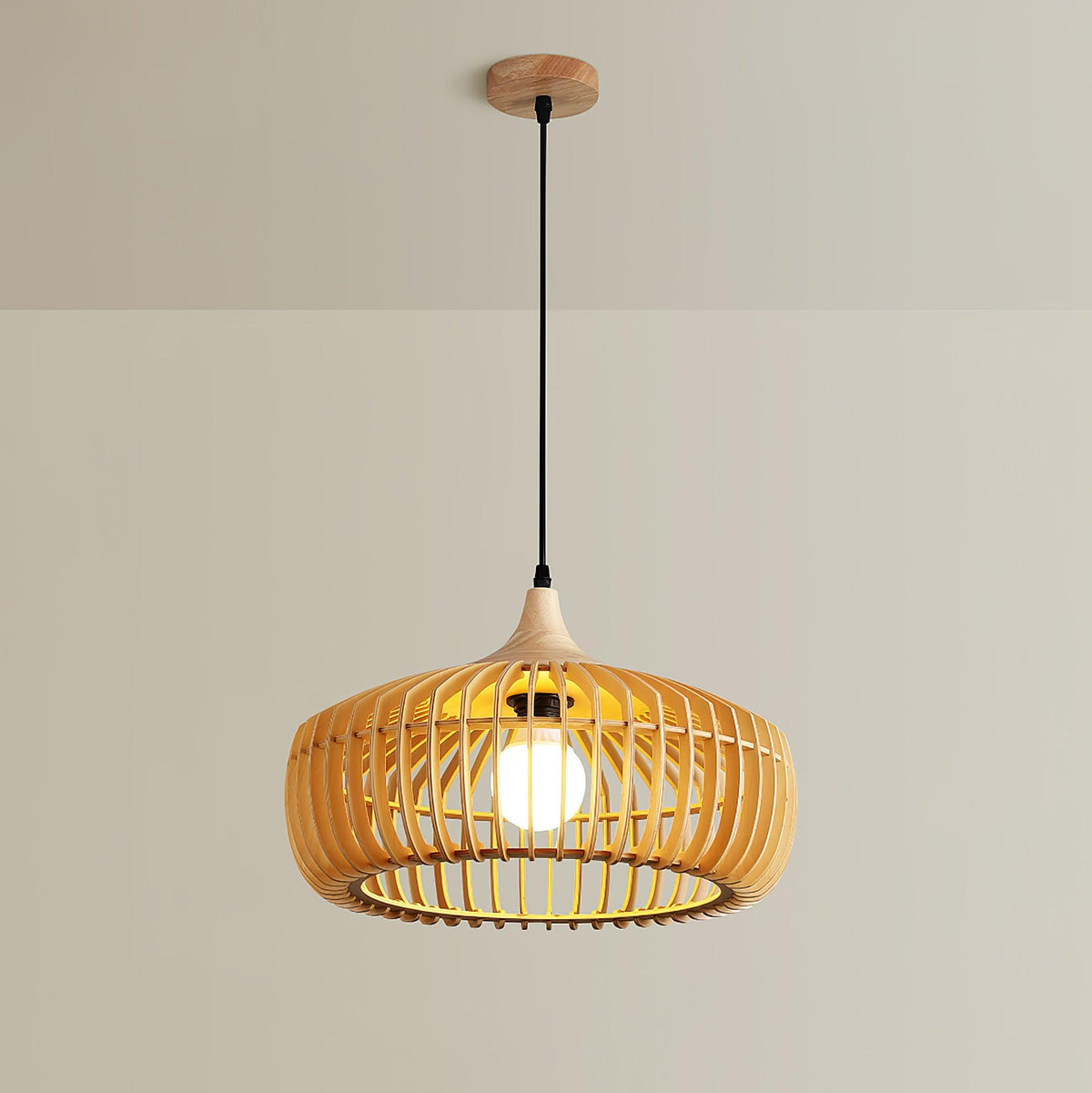Lattice Nest Wooden Pendant Light – Modern Handcrafted Ceiling Lamp