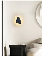 Lava Veil Wall Sconce in Black Travertine with LED
