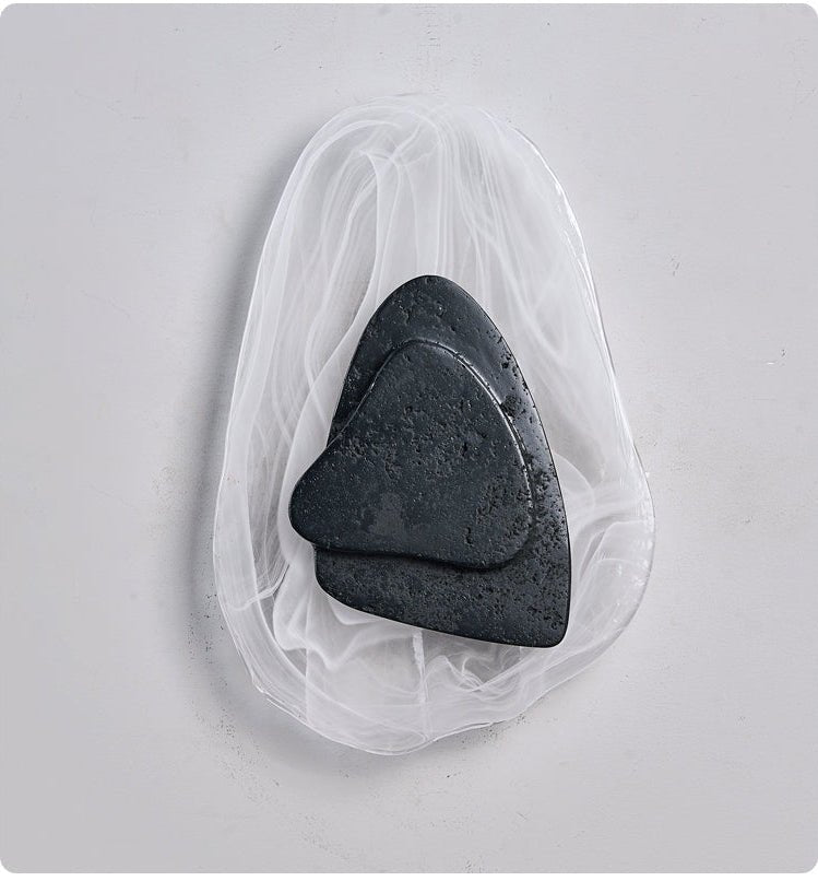 Lava Veil Wall Sconce in Black Travertine with LED