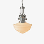 Lavagna Schoolhouse Pendant Light – Handcrafted Glass Shade, Chrome Finish