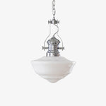 Lavagna Schoolhouse Pendant Light – Handcrafted Glass Shade, Chrome Finish