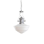 Lavagna Schoolhouse Pendant Light – Handcrafted Glass Shade, Chrome Finish