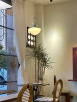 Lavagna Schoolhouse Pendant Light – Handcrafted Glass Shade, Chrome Finish
