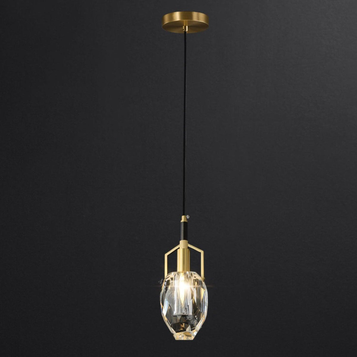 Lavilla Crystal Pendant Light in Brass for Modern Interiors
